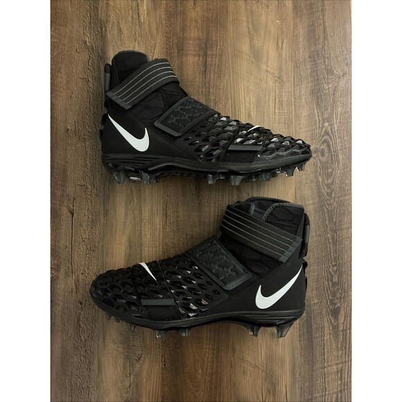 Nike Force Savage Elite 2 Football Cleats Mens 15 Black White Lineman AH3999-001
